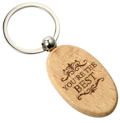 ব্যবসায়িক ইভেন্টের জন্য কাস্টম খোদাই করা কাঠের কীচেইন 2-10 মিমি বেধ