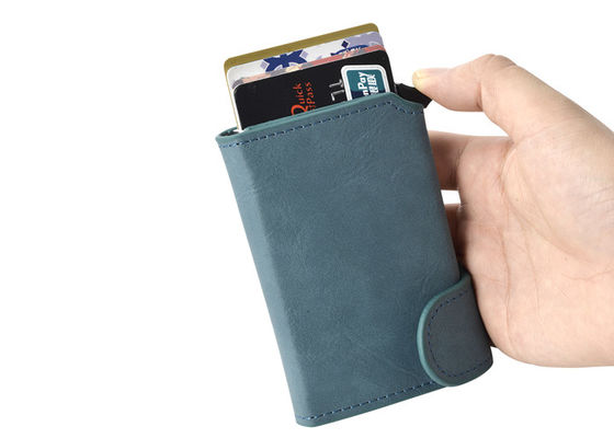 RFID ক্রেডিট কার্ড অর্গানাইজার ওয়ালেট ইনসার্ট PU লেদার ইউভি প্রিন্টিং অ্যালুমিনিয়াম