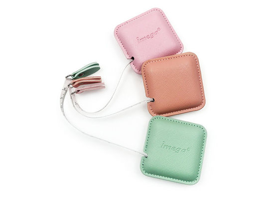 PU Leather Retractable Tape Measure Body Personalized 20mm Thick Metal